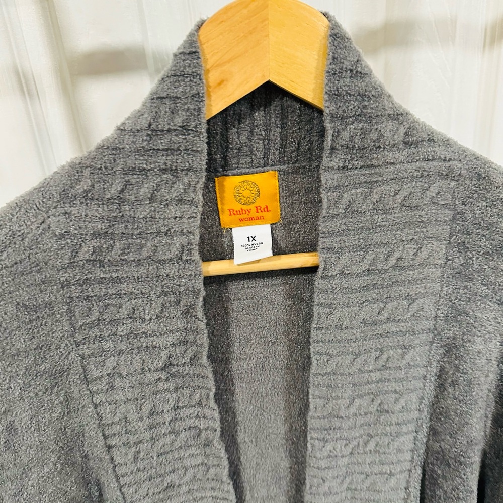 Ruby Rd Gray Cozy Cardigan - Picture 6 of 10